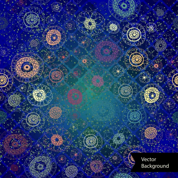 Diseño floral azul. Textura sin costura — Archivo Imágenes Vectoriales