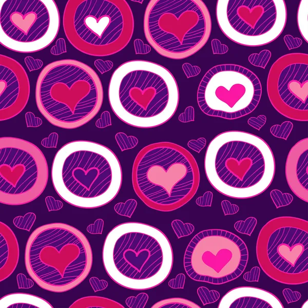 Sömlös valentine violett retro mönster. — Stock vektor