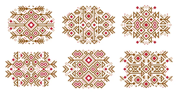 Ensemble de mode mexicaine, aztèque, motifs amérindiens. Éléments navajo — Image vectorielle