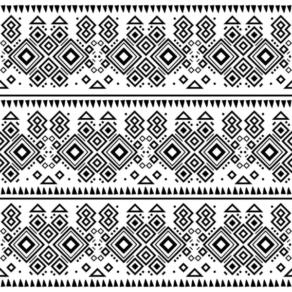 Sem emenda Navajo tribal padrão preto e branco. Ornamento vetorial étnico. —  Vetores de Stock