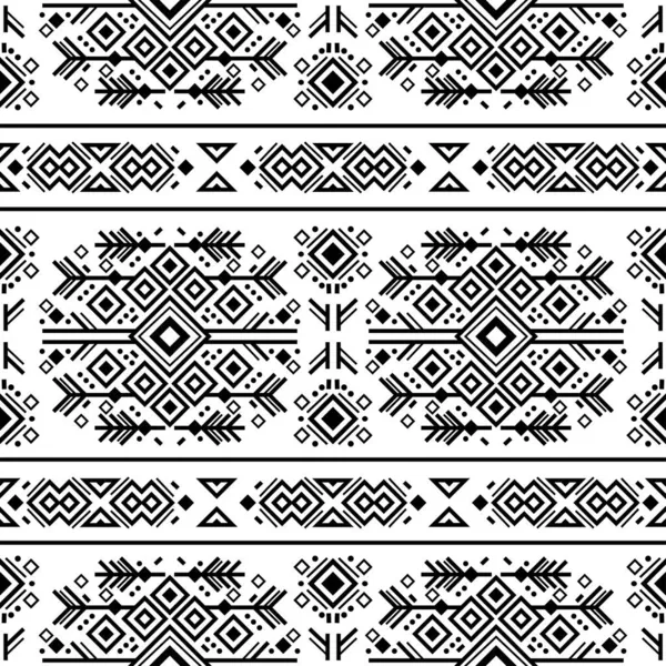 Sem emenda Navajo tribal padrão preto e branco. Ornamento vetorial étnico. —  Vetores de Stock