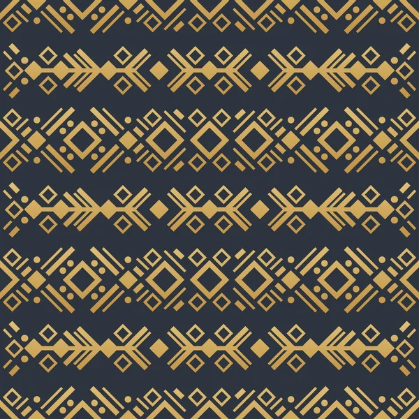 Éléments en or navajo motifs sans couture et éléments aztèques abstraits — Image vectorielle