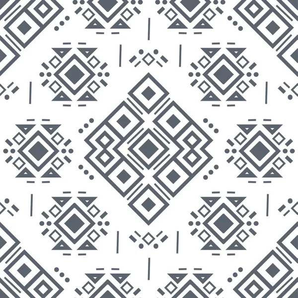 Navajo zwart-wit naadloze patronen. Vectorachtergrond — Stockvector