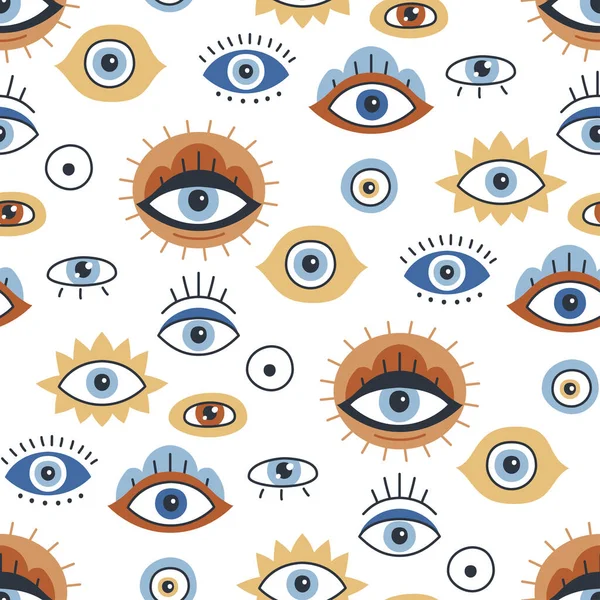 Naadloos patroon ontwerp met Evil Eye. — Stockvector