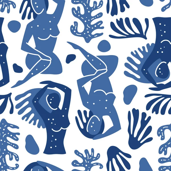 Motivo moderno senza cuciture con forme astratte in stile Matisse — Vettoriale Stock
