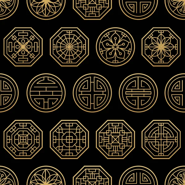 Chinese traditional oriental ornament background, pattern seamless — Vettoriale Stock