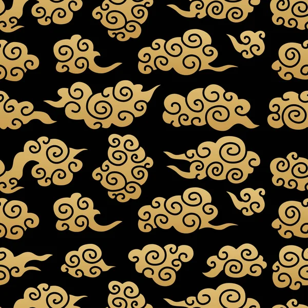 Chinese traditional clouds seamless pattern. Oriental ornament background — Vettoriale Stock