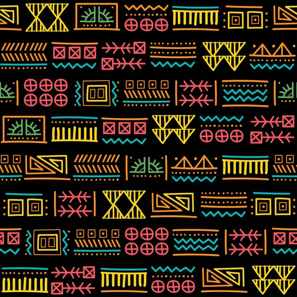 Maya lapptäcke sömlöst mönster. Ljus flerfärgad bakgrund — Stock vektor