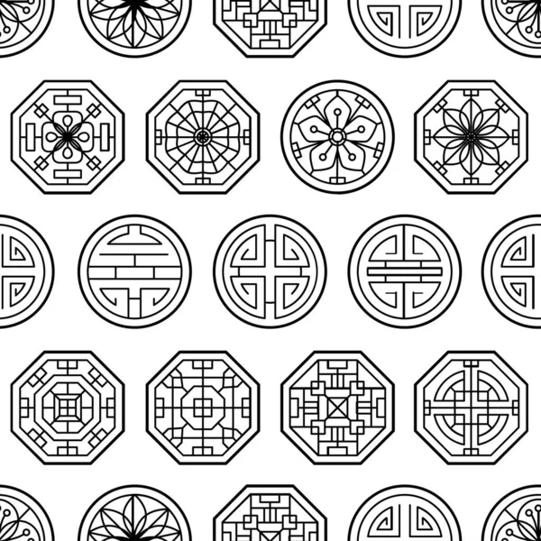 Chinese traditional oriental ornament background, pattern seamless — 스톡 벡터