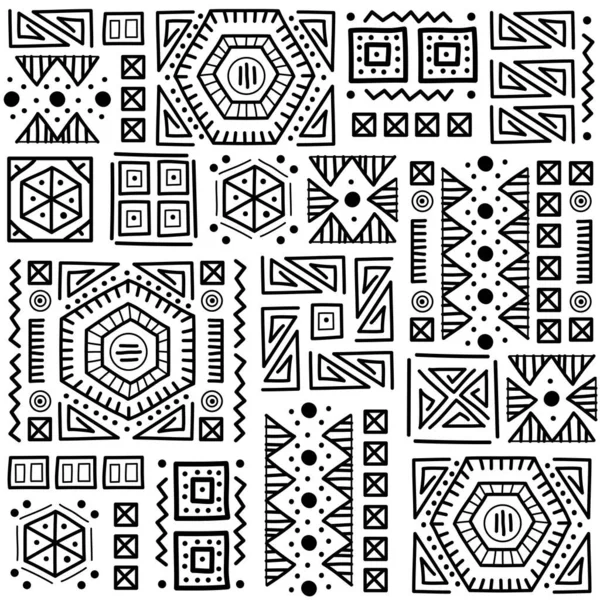 Patchwork Maya Motif Sans Couture Échantillon Vectoriel Géométrique Tribal Fond — Image vectorielle