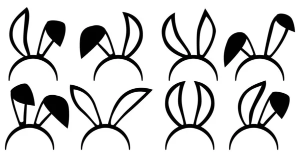Collezione Stand Fotografici Bunny Ears Maschera Delle Orecchie Degli Animali — Vettoriale Stock