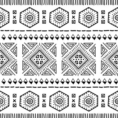 Navajo kusursuz desen. Geleneksel tasarım arkaplan tasarım vektörü ile Ikat arkaplanı. Aztek soyut geometrik baskısı. Etnik hipster sınır arkaplanı