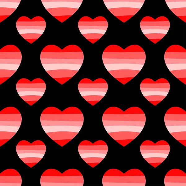 Vektor Nahtlose Muster Mit Herzen Hintergrund Valentinstag Rote Und Rosa — Stockvektor