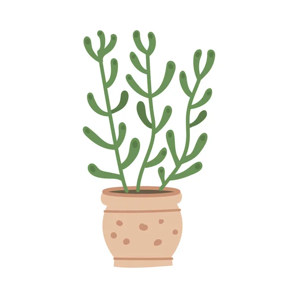 Cute Cacti Succulent Pot White Background Vector Illustration Flower Pots — Vettoriale Stock