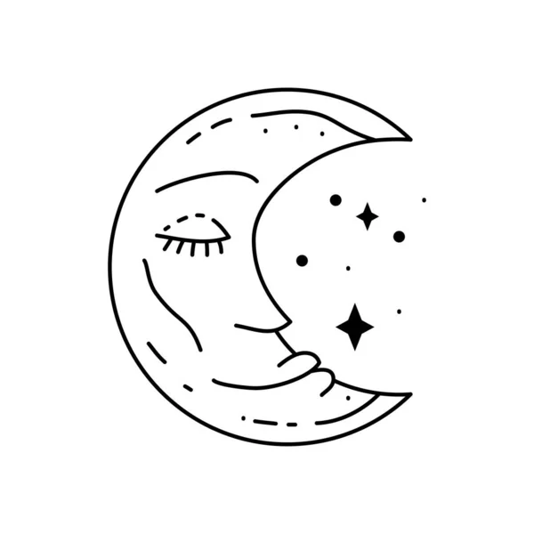 Magic Boho Moon Symbol Gypsy Sacred Element Sign Modern Boho — Stock vektor