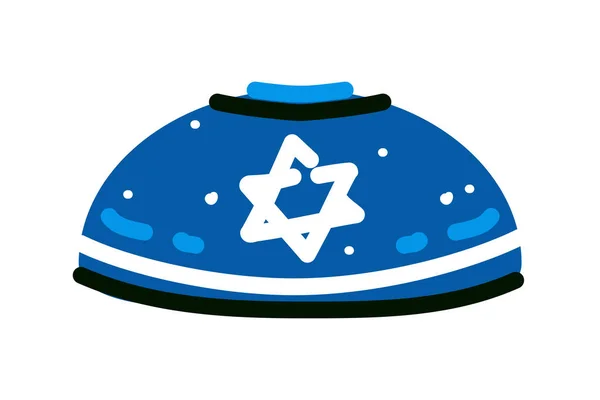 Kippah Yarmulke Vector Illustration White Background Jewish Headwear Vector Illustration — 스톡 벡터