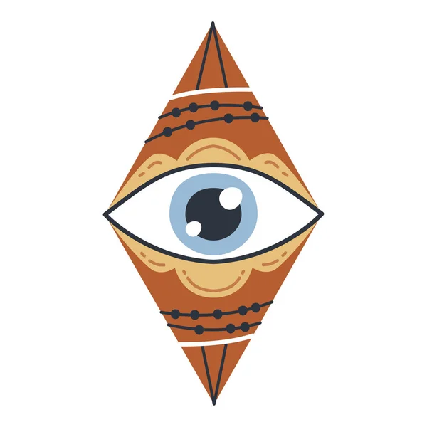 Ďábelské Čmáranice Ručně Kreslený Kouzelnický Oční Talisman Magický Náboženský Posvátný — Stockový vektor