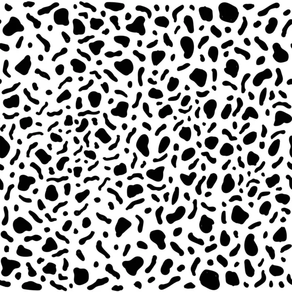 Vector Seamless Pattern Jaguar Skin Black White Leopard Spots Monochrome —  Vetores de Stock