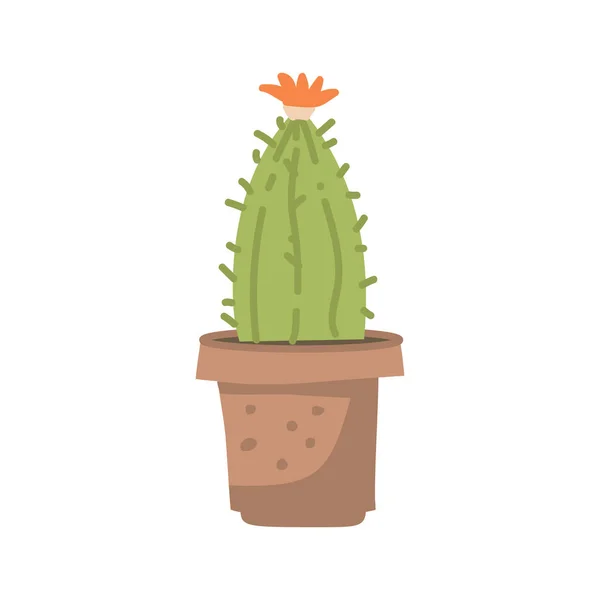 Cute Cacti Succulent Pot White Background Vector Illustration Flower Pots — Stock Vector