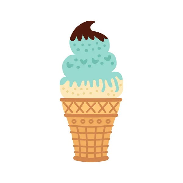 Icecream Vector Nice Colors Isolated White Background Vector Illustration Web —  Vetores de Stock