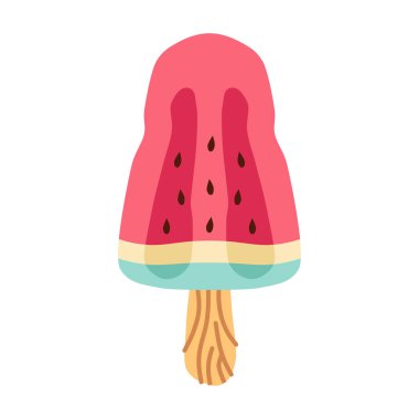 Beyaz arkaplanda izole edilmiş güzel renklerde buzlanma vektörü. Web tasarımı veya yazdırma için vektör illüstrasyonu. Dondurma çizgi film tarzında..