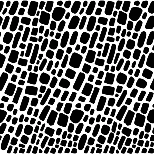 Vector Seamless Pattern Crocodile Alligator Skin Monochrome Leather Wallpaper Safari —  Vetores de Stock