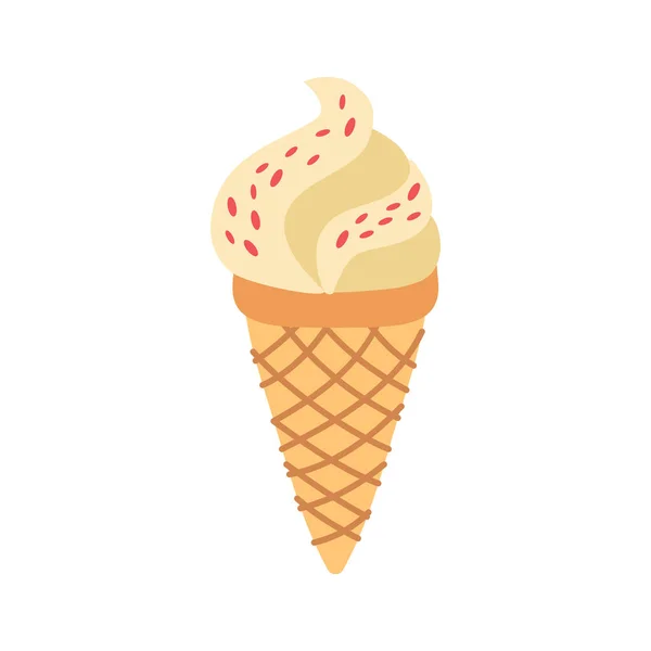 Морозиво Яскравому Мультяшному Стилі Вектор Icecream Гарних Кольорах Ізольований Білому — стоковий вектор