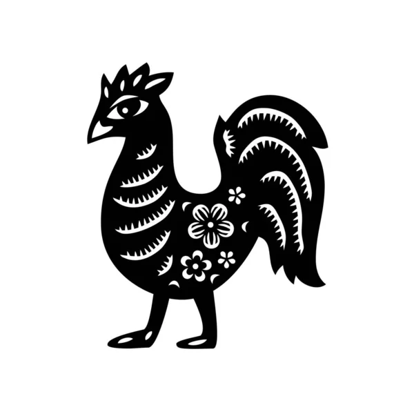 Chinese Zodiac New Year Sign Rooster Traditional China Horoscope Animal — Image vectorielle