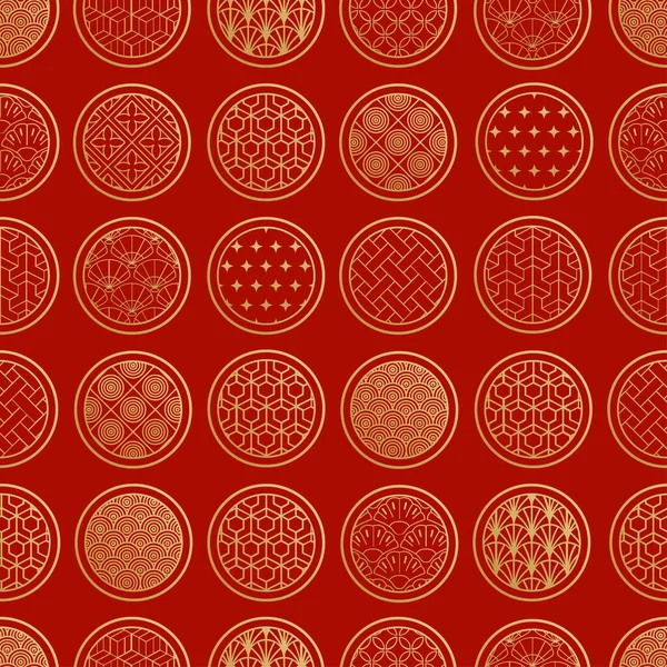 Chinese Traditional Oriental Ornament Background Pattern Seamless Japanese Chinese Elements — Vettoriale Stock