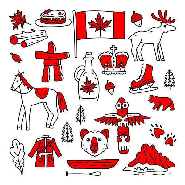 Canada Sign Symbol Info Graphic Elements Flat Icons Set Canada — Stock vektor