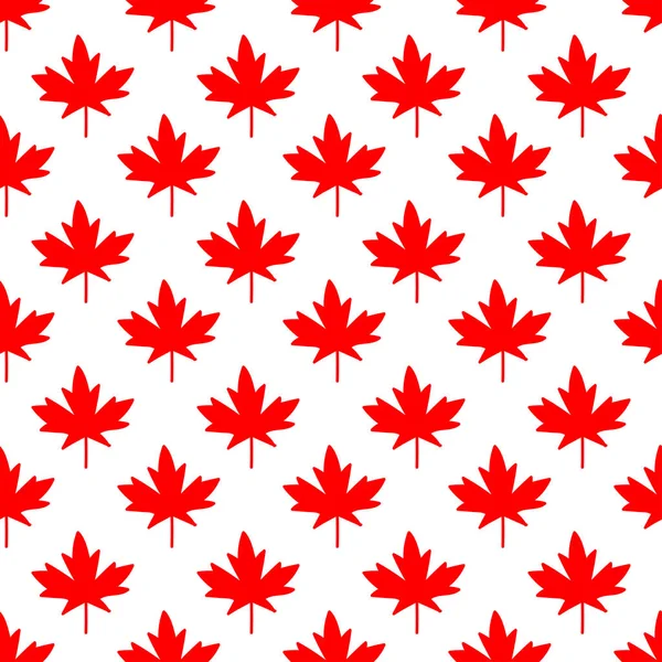 Red Maple Leaf Seamless Illustration White Background Vector Concept Greeting — Stockvektor