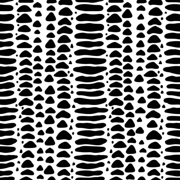 Vector Seamless Pattern Crocodile Alligator Skin Monochrome Leather Wallpaper Safari — Vetor de Stock