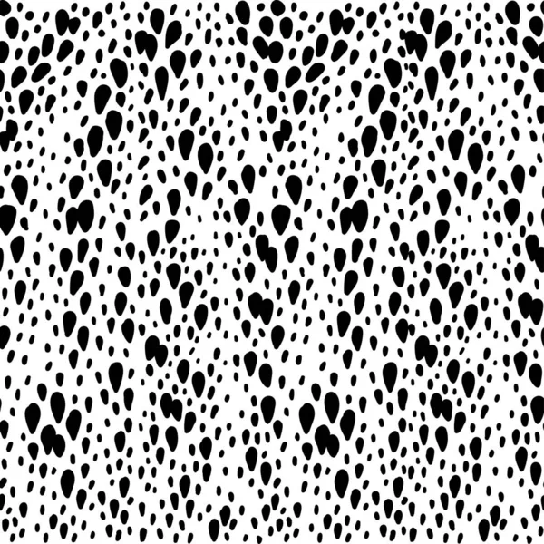 Vector Seamless Pattern Leopard Skin Black White Leopard Spots Monochrome —  Vetores de Stock