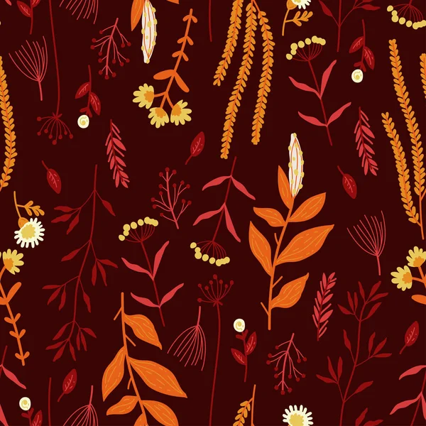 Amazing Floral Vector Seamless Pattern Vibrant Colorful Flowers Cute Vintage — Stockvector