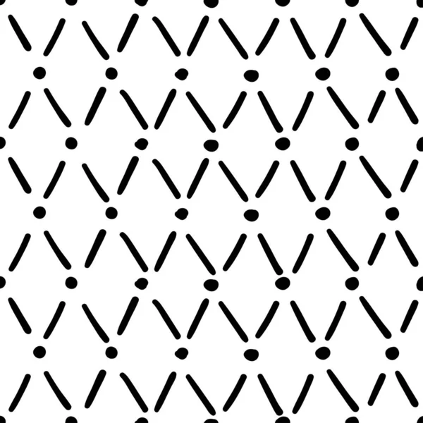 Simple Hand Drawn Geometric Pattern Abstract Lines Stripes Black White — Stok Vektör