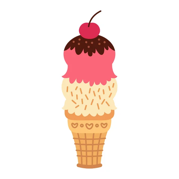 Icecream Vector Bonitos Colores Aislados Sobre Fondo Blanco Ilustración Vectorial — Archivo Imágenes Vectoriales