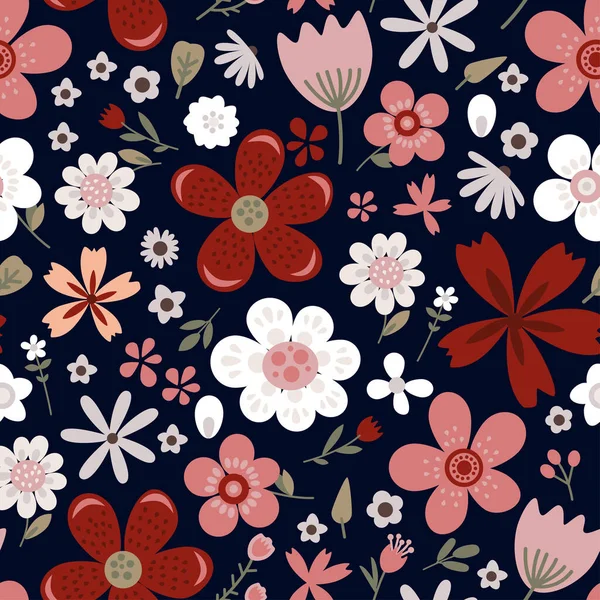 Incroyable Vecteur Floral Motif Sans Couture Fleurs Colorées Lumineuses Dans — Image vectorielle