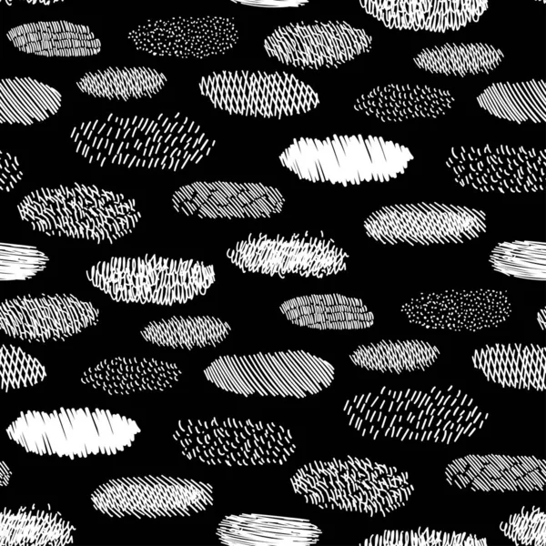 Seamless Pattern Abstract Line Black Backgrounds Patterns Contemporary Hand Drawn — Stockový vektor