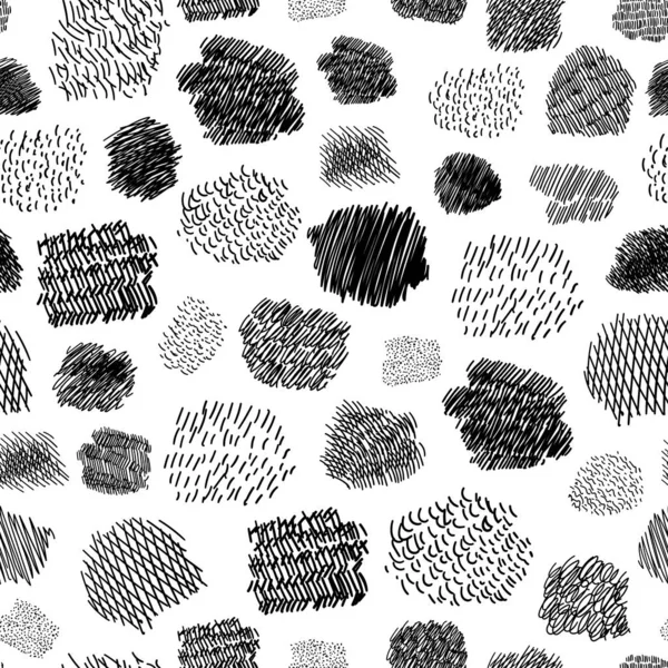 Seamless Pattern Abstract Line Black Backgrounds Patterns Contemporary Hand Drawn — Stock vektor