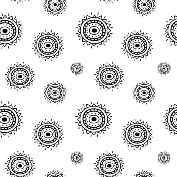 Mandala Abstrakt Vektor Etnisk Konst Dekorativ Natur Prydnad Sömlös Mönster — Stock vektor