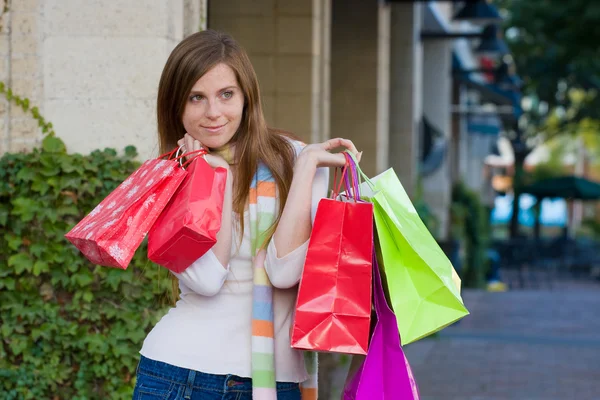 Happy Woman Shopping — Stock Photo, Image