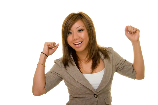 欣喜若狂的亚洲业务的女人 — 图库照片