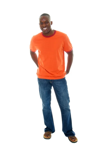Casual mannen i t-shirt och jeans 2 Stockbild