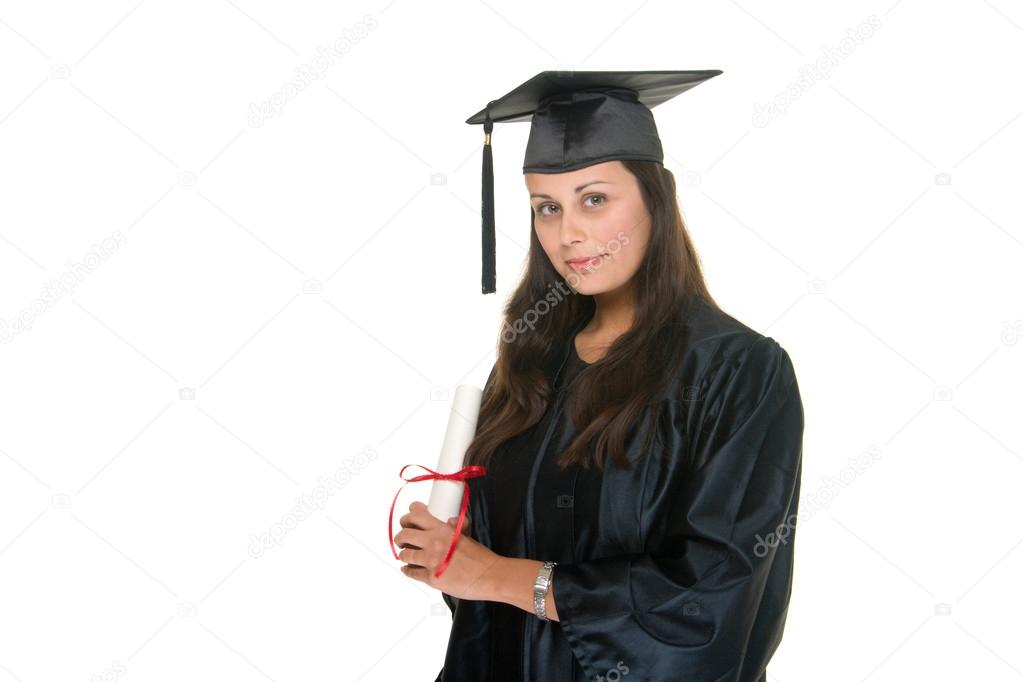Young Woman Graduate Receives Diploma 8