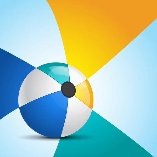 Ilustración de pelota de playa con fondo — Vector de stock