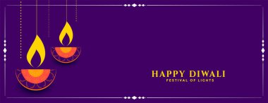 Mutlu diwali dekoratif festival diya bayrağı