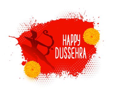 Lord Ram, Dussehra festival kartı için yay tutuyor.
