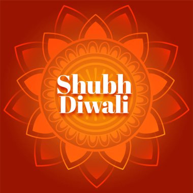 Mandala dekoratif tarzında shubh diwali kartı