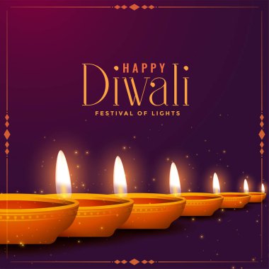 Mutlu diwali diya dekoratif kart tasarımları