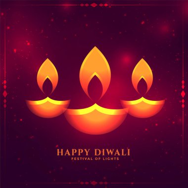 Parlayan diwali diya tasarım kartı